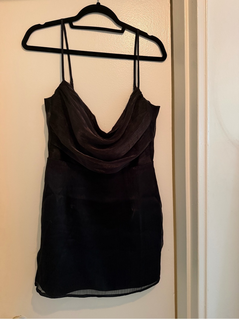 superdown Black Cowl Neck Mini Slip Dress